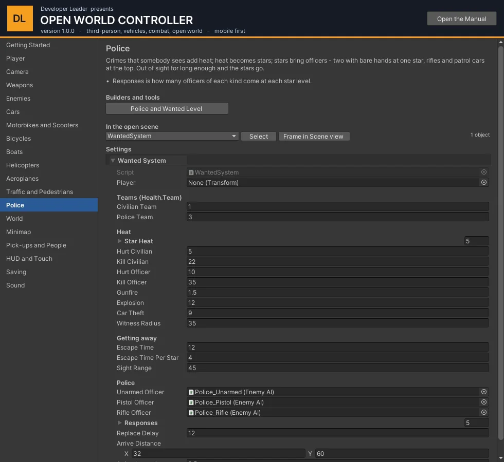 Wanted System settings.